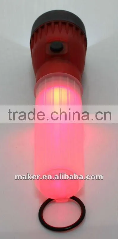 Far working distance Plastic Transparent Dual Light Flashlight