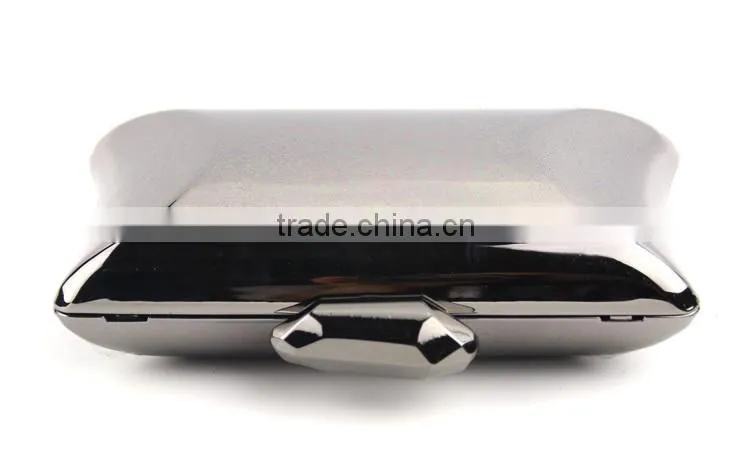 Women's fashion bag unique design silver metal clutch bag
