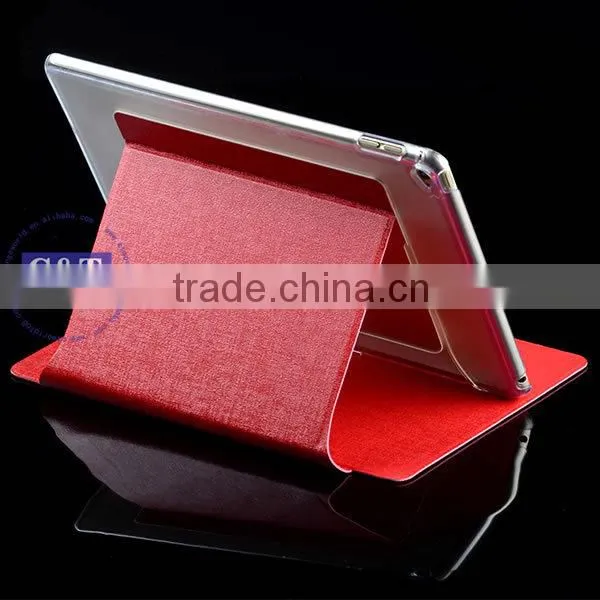 C&T Transparent Frosted Back Cover PU Leather Smart Case Cover for Apple iPad Pro 9.7 Inch