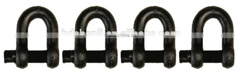 drop forged hardware tempered alloy steel/carbon steel lifting hoist DW shape heavy duty shackle