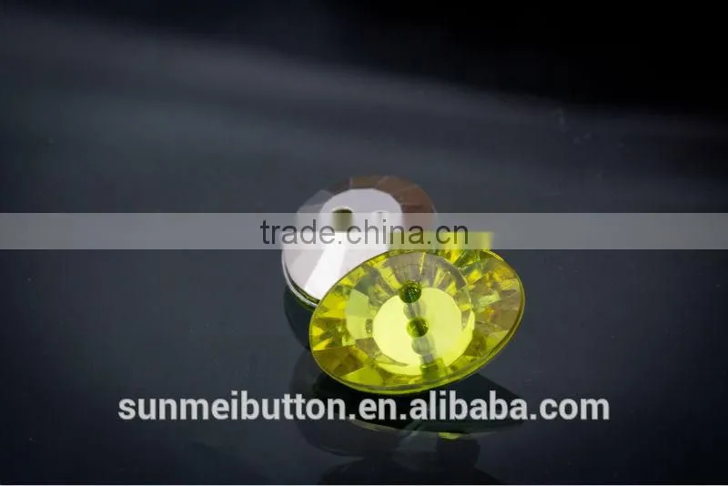 Taiwan Manufacturer Oval Shaped 2 Holes Transparent Acrylic Button