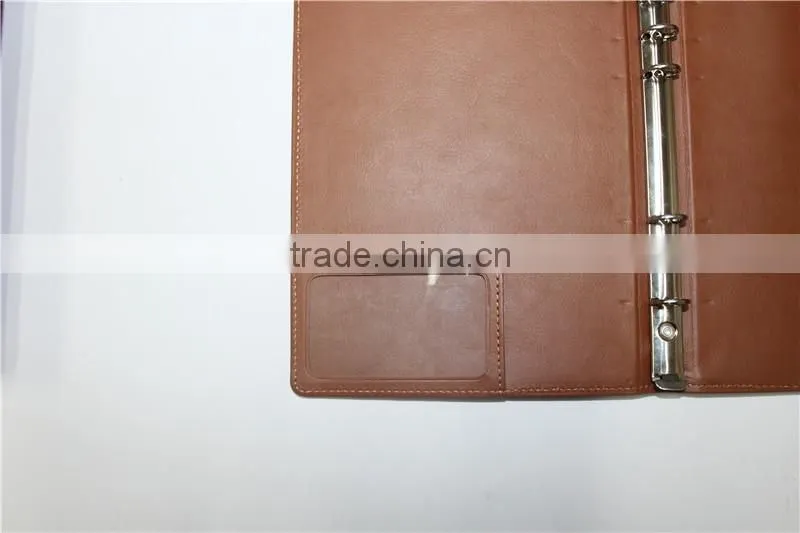Dongguan factory direct pu leather file folder with Multi-function pocket,High quality file folder customized Logo