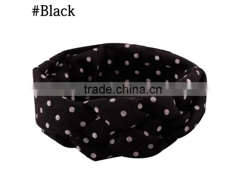Children's hair European female baby knitting cross hair band cotton elastic headband hand knot of peace