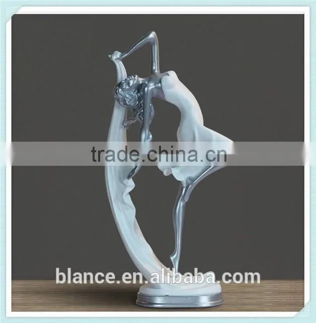 polyresin dancing girl figurine dance sculpture modern for home decoration