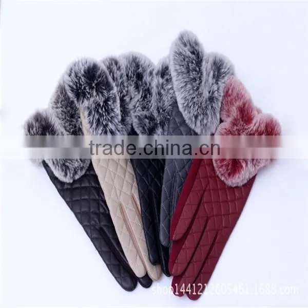 2016 China Hot Sale Black/Brown/Red Tight PU Leather Cycling Hand Gloves