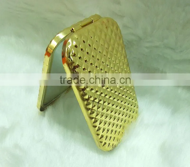 Gold butterfly pocket mirror with rhinestone
