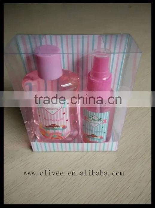 sweet strawberry 180ml shower gel, 120ml body spray Christmas bath gift set