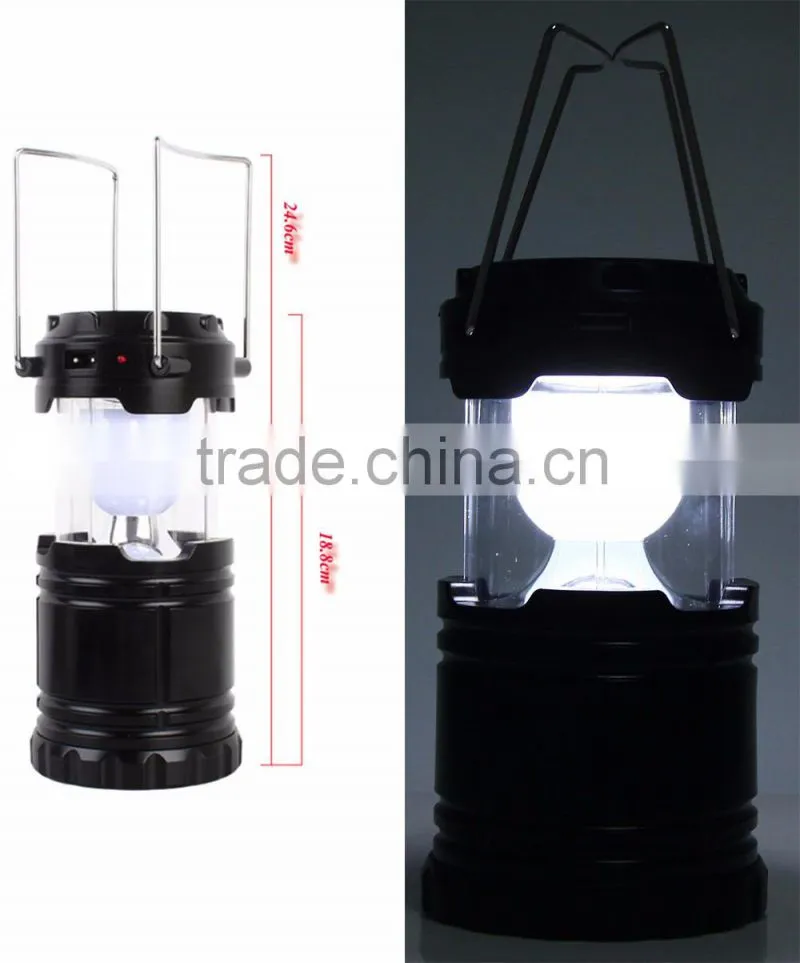 Outdoor Camping Lighting 6 LED Hand Lamp Collapsible Solar Camping Lantern Tent Lights Durable Portable Fishing Hanging Lighting