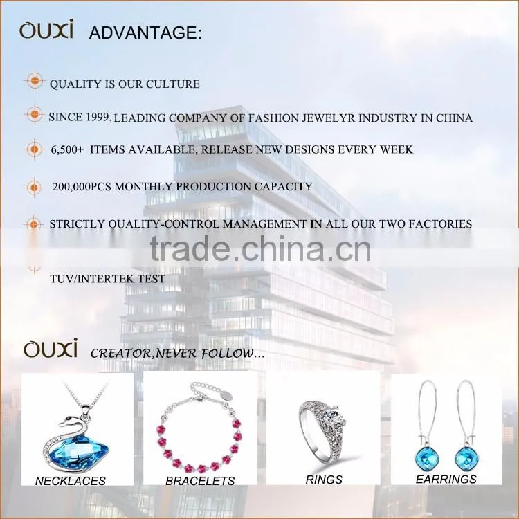 OUXI Latest Rhinestone Gold Finger Rings with Austrian Crystals 40037
