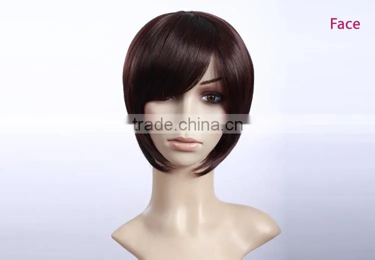Wet and wavy cheap lace front wig short wig synthetic bang wholesale european kosher wig distributor