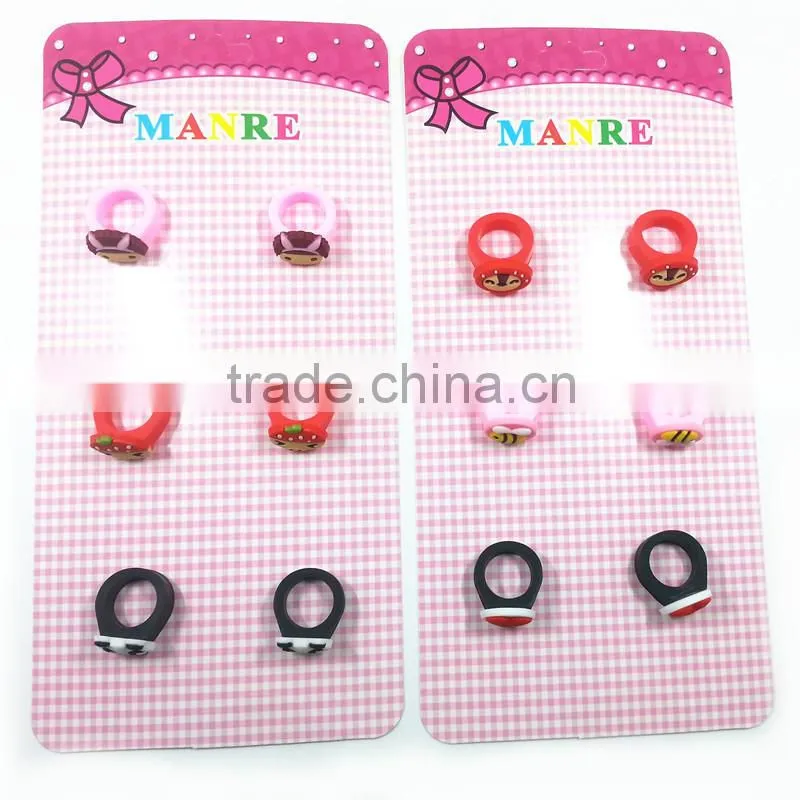 Cartoon Cute Custom Shaped Wholesale Soft PVC Finger Rings