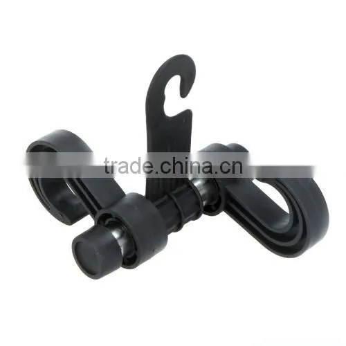 2 in 1 Hook Car Seat Headrest Hanger Holder Bags Organizer Black