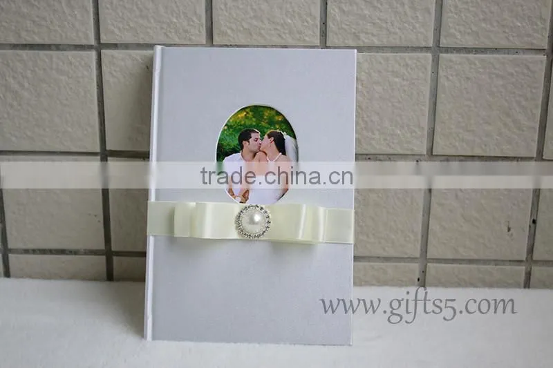 Handmade wedding guest book with photo frame on the cover wedding supplier in China