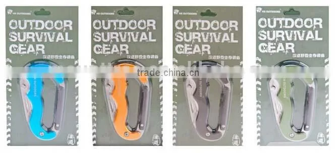 2015 the newest design and the most popular multi- funtion aluminum carabinner with many colors