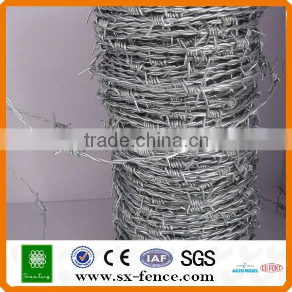ISO,SGS,BV Anping shunxing factory high quality galvanized barbed wire