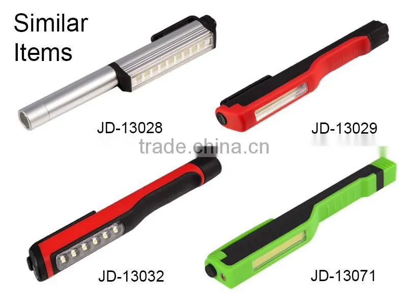 COB Bright LED light pen flashlight torch with magnet and clip