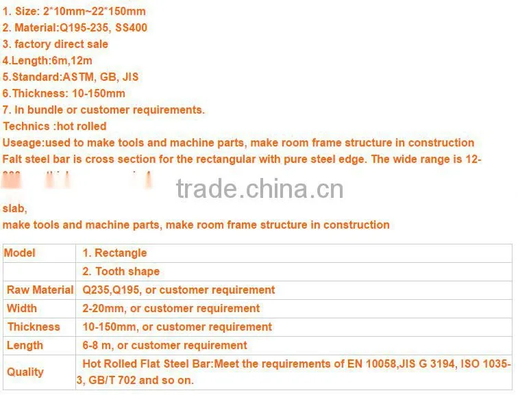Hot selling steel flat bar with low price