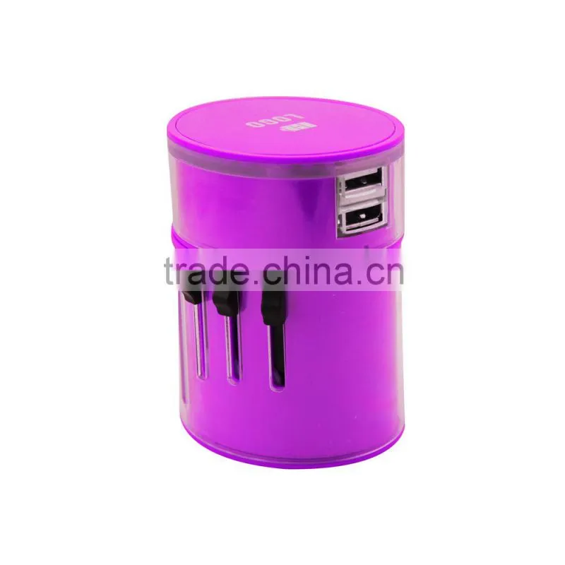 Double USB travel adapter and converter