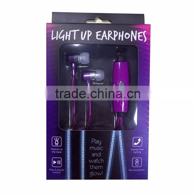 newest patent product color change LED earphone headphone for iphone