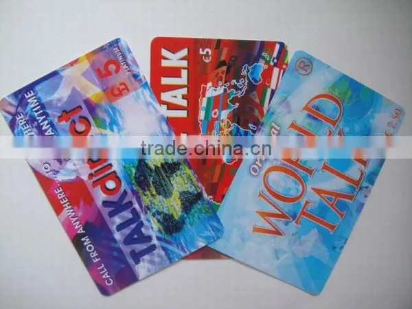 Excellent quality with reasonable pirce Prepaid Phone Card For Thickness 0.76mm Scratch Cards in PVC