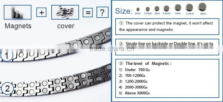 High quality silicone stainless steel energy bracelet