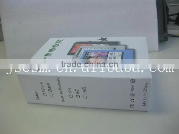 HOT! 7 touch ebook with multifunction and TFT screen 800*480 high resolution 720P video file supported made in china