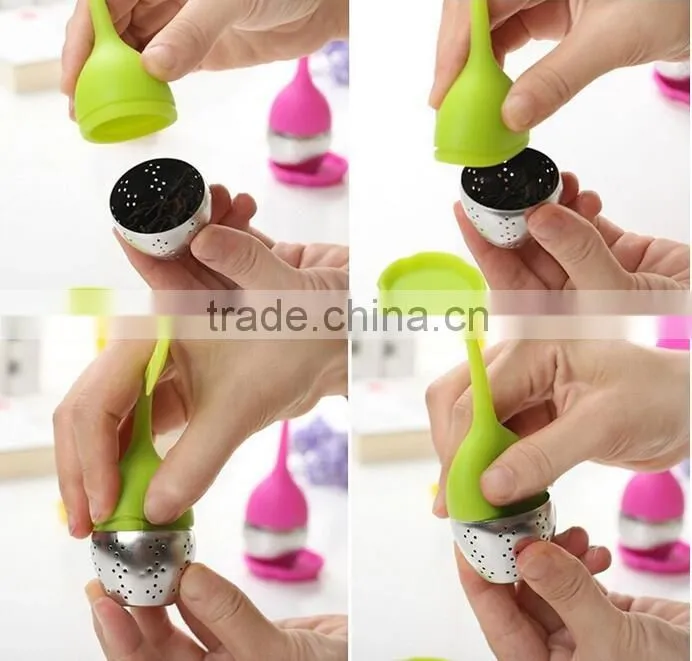 BPA Silicone And Stainless Steel Tea Infuser Leaf Strainer Silicone Leaf