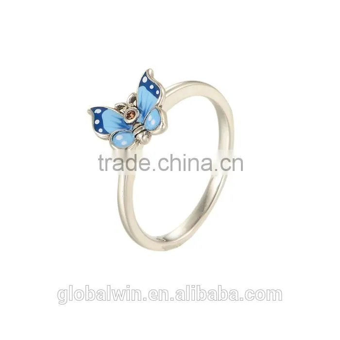 2015 Fine New Model Jewelry Finger 925 Silver Ring With Butterfly