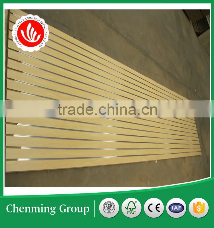 cheap price 18mm MDF slatwall panel with aluminum insert