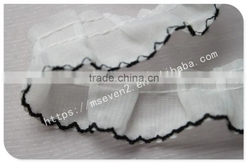 Good price 3cm width folding cotton french tulle lace for dress