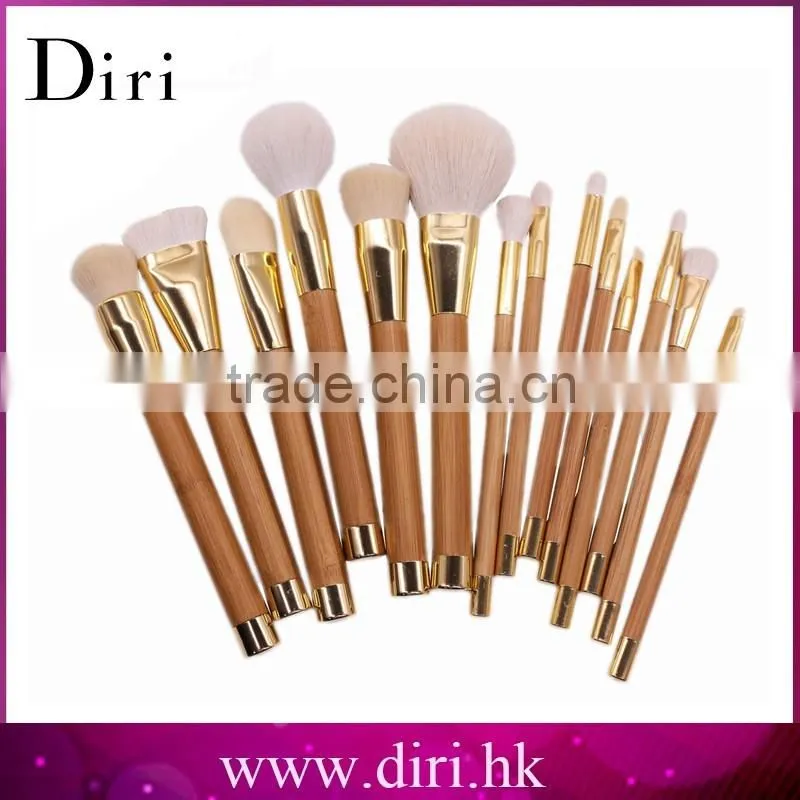 Best price 15pcs bamboo handle personalized private makeup brush set