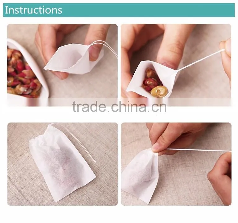 Filter Paper Bag With Drawstring Specification Empty Tea Bags With String