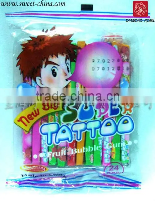 super bubble gum with tattoo