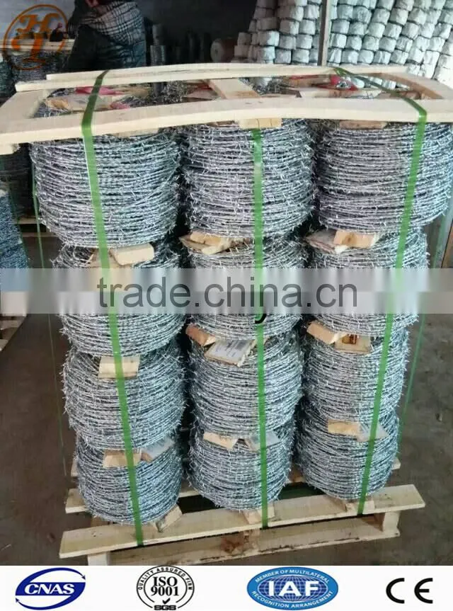 Top quality hot galvanzied PVC 12 gaugex14gauge14#x16# barbed wire military weapon