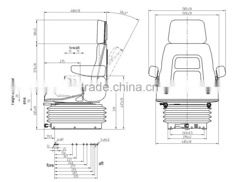 Chinese made Customize general heavy equipment construction seat