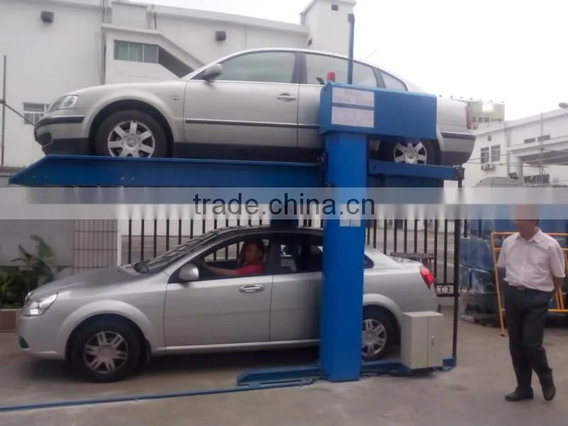 Two levels parking equipment, double post car parking lifting device