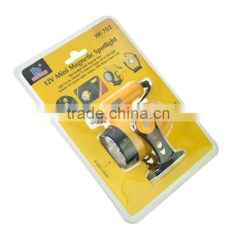 Universal Car mount light MINI spotlight with magnet and Cigarette lighter led lamp