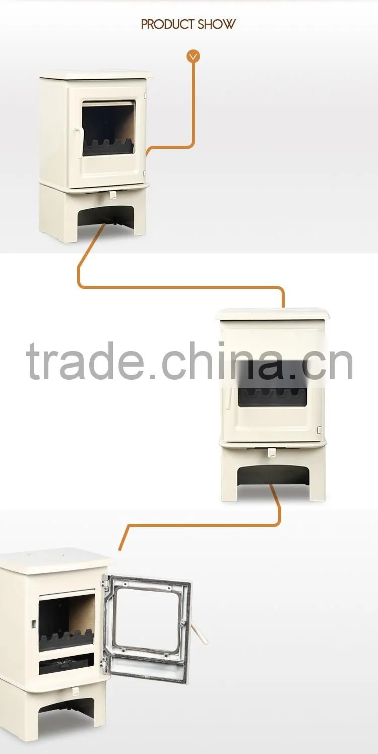 Direct salling ivory white enamel wood burning stove/wood stove/fireplace from Chinese factory HF905UBE
