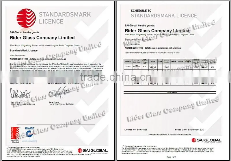 12mm F. Green Float Glass