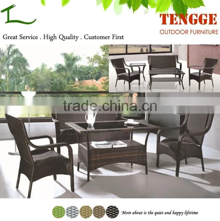 Outdoor 5 Pieces Wicker Rectangular Dining Chair Set Includes 4 Side Chairs