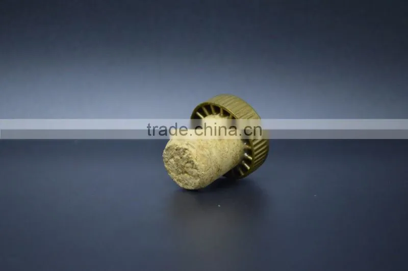 Plastic top wood cork for glass wine bottle stopper