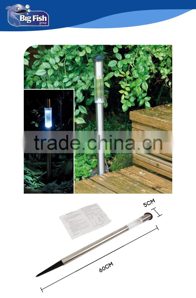 4 Pack Long Post Solar Lights/Garden Light Decoration/stainless steel lamp Solar Powered Garden Light