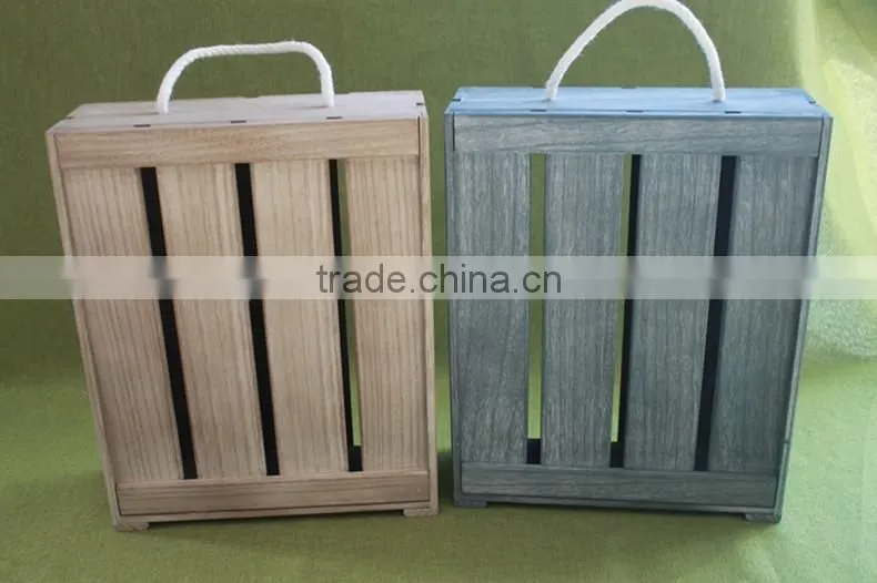 2016 Unfinished wooden wine box wine glass packing box wooden wine boxes for sale