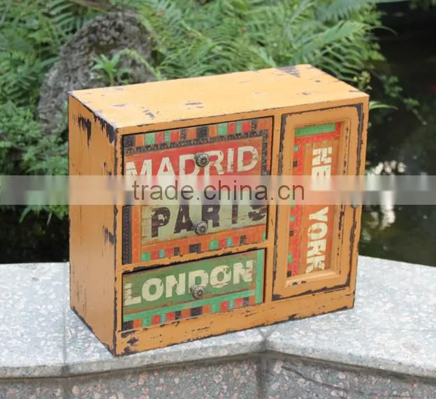 2016 new design wall hanging wooden cabinet, antique cabinet