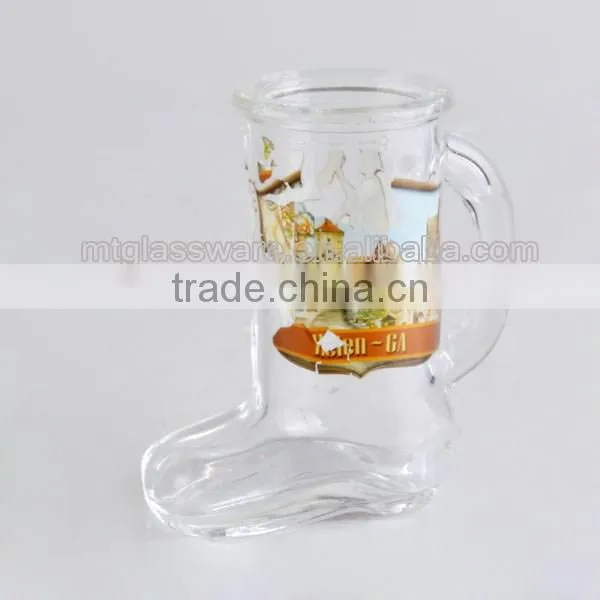 4pcs clear boot shot glass with pvc
