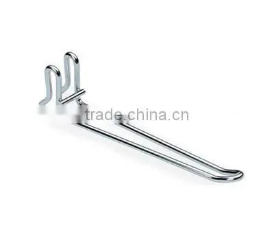 Non Slip Pegboard Curved Clothing Metal Grid Hooks