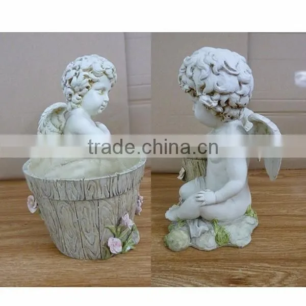 Wholesale garden ornaments polyresin child angel statues