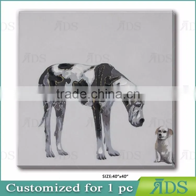 Pop Wall Art Girl With Cute Dog Oil Painting