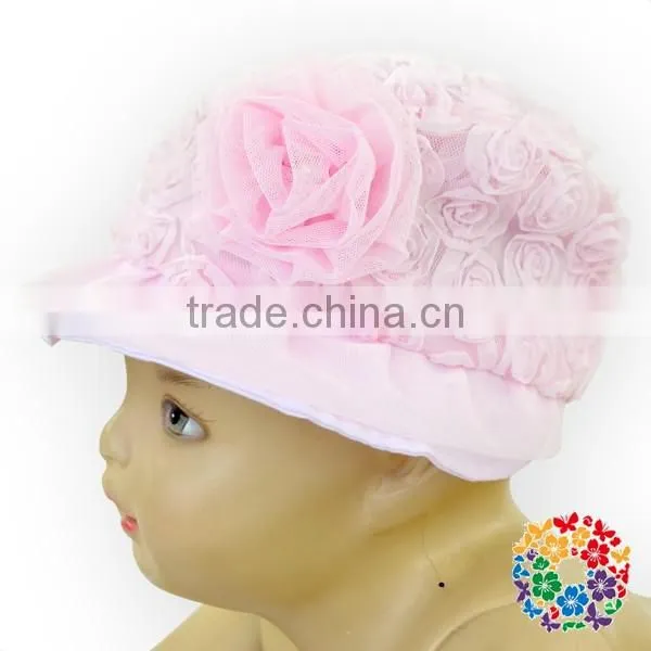 Wholesale baby hat pink cheap sun visor hat with bow wholesale baby sun hat