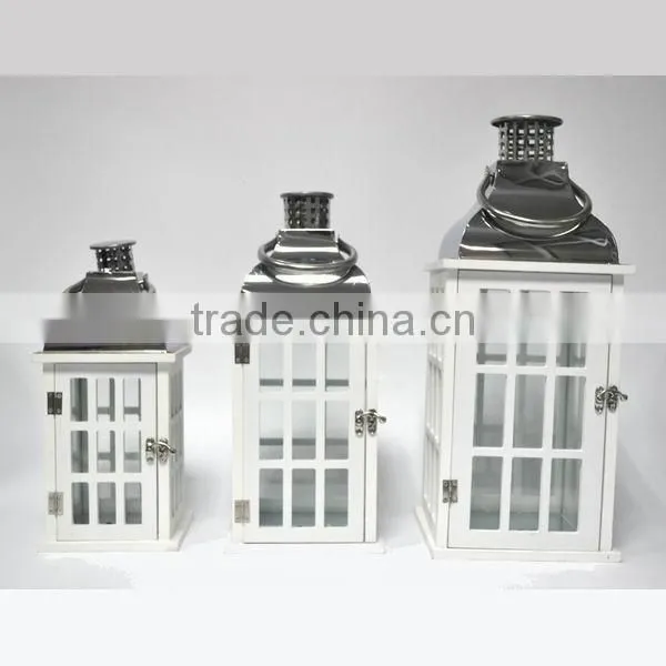 Wood candle lantern